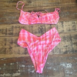Skatie NWOT Pink Tie Dye Bikini